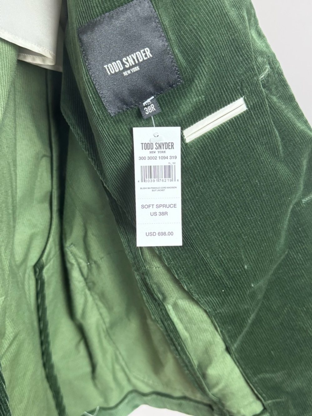 Todd Snyder Corduroy Jacket in Soft Spruce Green